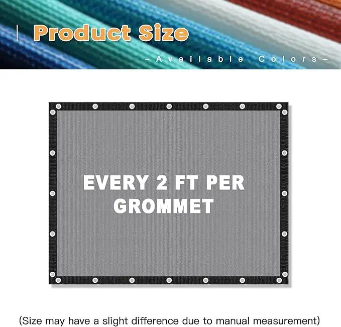 VICLLAX Shade Fabric Sun Shade Cloth with Every 2 FT Grommets for Patio Garden Pergola Cover Canopy 3x7 FT, Light Grey by GreenHaven Gardens
