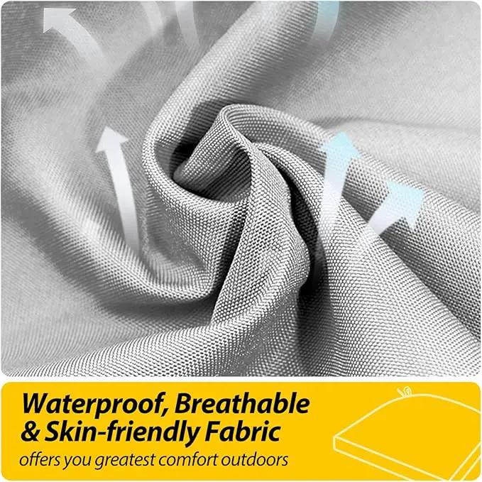 AAAAAcessories Outdoor Seat Cushions for Chairs, Waterproof, Fade-Resistant Patio Furniture Replacement Cushions, 17" x 16" x 2", Set of 2, Gray by GreenHaven Gardens