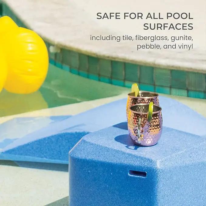 Aqua Outdoors in-Pool Side Table Large for 10-14 in. of Water (White Granite) by GreenHaven Gardens