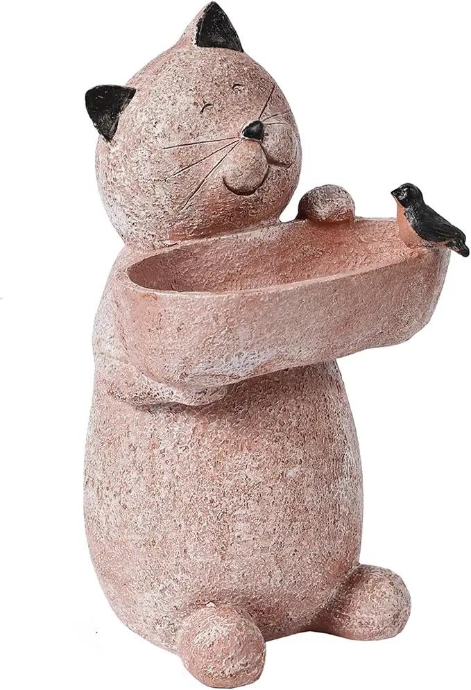 Cat Garden Statue Outdoor Decor Sculptures 12.3 Inch Height Figurine Gardening Lawn Ornament Gifts for Women by GreenHaven Gardens