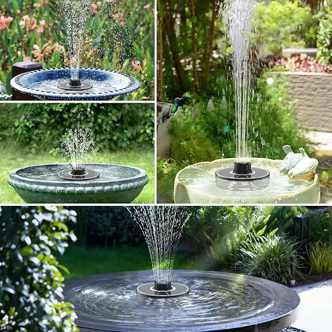 Solar Fountain Pump, Upgrade 1.8W Solar Fountain for Bird Bath with 6 Spray Patterns, Floating Solar Powered Water Fountain Pump for Bird Bath, Garden, Pond, Pool, Outdoor by GreenHaven Gardens