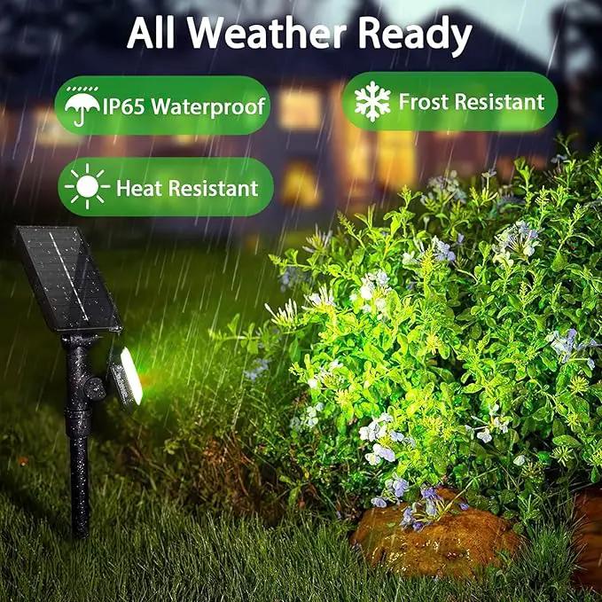 JSOT Outdoor Spotlights - Solar Spot Light Solar Lights Outdoor Waterproof Landscape Spotlights Decoration for Outside Garden Yard Driveway Tree (Cool White, 2 Pack) by GreenHaven Gardens