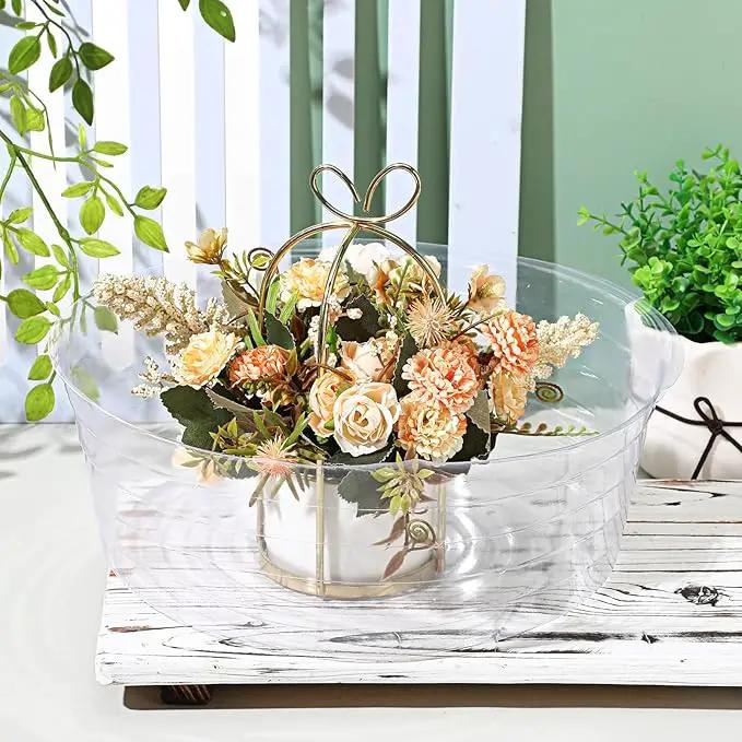 Hoolerry Plastic Plant Saucer Clear Deep Drip Tray Thickened Clear Plant Saucers Trays for Pots Deep Drip Trays for Home Garden Indoor and Outdoor Potted(15 Pcs,12 Inch) by GreenHaven Gardens