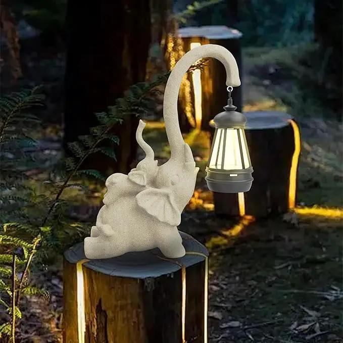 Solar Garden Statue 10 Inch Elephant Decor for Outside Yard Decoration Outdoor Unique Housewarming Gardening Birthday Gifts for Women Grandma by GreenHaven Gardens