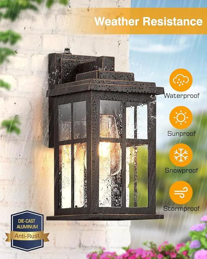 Dusk to Dawn Outside Lights for House, Oil Rubbed Bronze Anti-Rust Aluminum Exterior Lighting Fixtures, Easy-to-Install Waterproof Modern Outdoor Wall Light for Porch, Garage, Front Door by GreenHaven Gardens