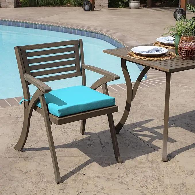 Arden Indoor/Outdoor Seat or Rocking Chair Cushion, 19 x 18, Water Repellent, Rain Proof, Fade Resistant Cushion for Rocking or Dining Chairs Pool Blue Leala by GreenHaven Gardens