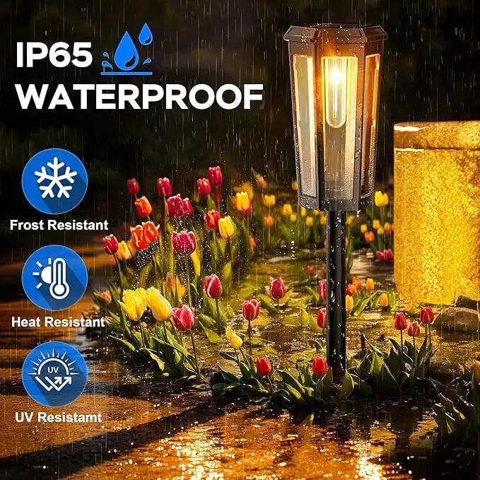Solar Pathway Lights Outdoor, 6 Pack Garden Lighting, P65 Waterproof Solar Lights for Walkway, Driveway, Patio, Landscape- (Warm Light) by GreenHaven Gardens