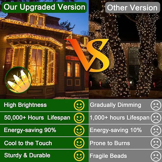180 LED 59FT Fairy String Lights, LED Christmas Lights with 8 Modes, Connectable Indoor String Lights with Timer Memory for Outdoor Tree Fence Garden Bedroom Wedding Christmas Decorations Warm White by GreenHaven Gardens
