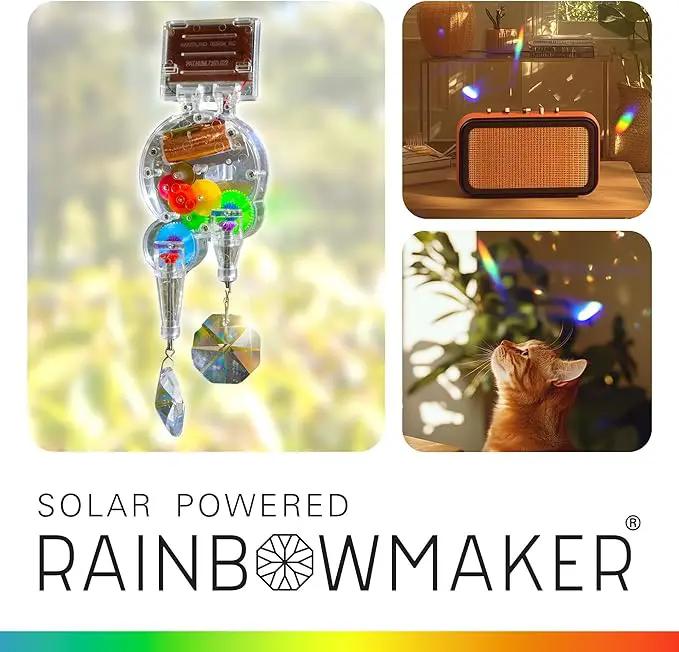 Kikkerland Solar Powered Rainbow Maker – Prism Suncatcher, Fun Home Window Decor – Unique Gift for Christmas & Birthdays – Double Crystal by GreenHaven Gardens