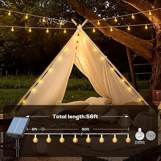 Solar String Lights Outdoor, 56FT 100LED Solar Lights with Remote, IP65 Waterproof, Solar Crystal Globe Patio Lights, 8 Light Modes, Timing, Christmas Decorations for Garden Yard by GreenHaven Gardens
