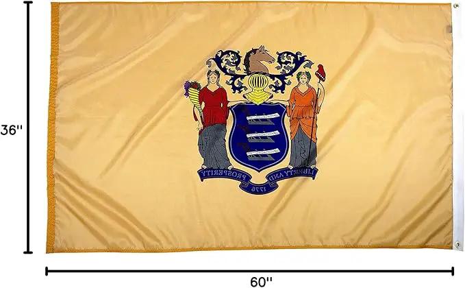 FlagSource New Jersey Nylon State Flag, Made in the USA, 3x5' by GreenHaven Gardens