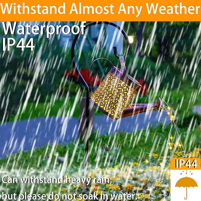 Solar Lanterns Outdoor Waterproof,Metal Watering Can Garden Decor,Hanging Solar Path Lights Yard Art,Outside Patio Decorations Gardening Birthday Gifts for Mom Grandma Women,with Hook,Large by GreenHaven Gardens