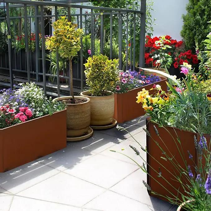 Steel Planter Box-36"x15"x15"-Large Rectangular Planter Matel -Outdoor Indoor-Corten Steel Planter Box Heavy Duty Commercial Residential for Patio Porch Deck Home Backyard by GreenHaven Gardens