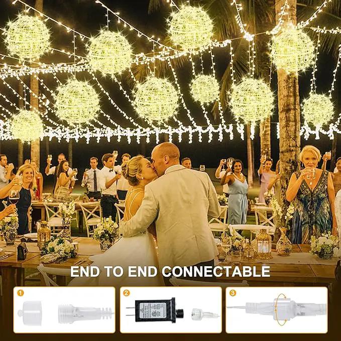 Christmas String Lights Outdoors,4 Pack 11.81" Sphere Lights,Ball Tree Garden Globe Lights for Home, Party, Christmas, Porch Patio,Wedding, Garden,Tree Decoration with Plug by GreenHaven Gardens