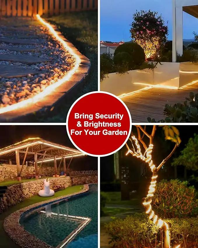 LUHLEE Solar LED Strip Lights Outdoor,Brighter 600 LED 32.8FT Solar String Lights Outdoor with Remote,8 Lighting Modes Auto ON/Off Rope Lights for Outside,Deck,Steps,Christmas Decor Lighting by GreenHaven Gardens