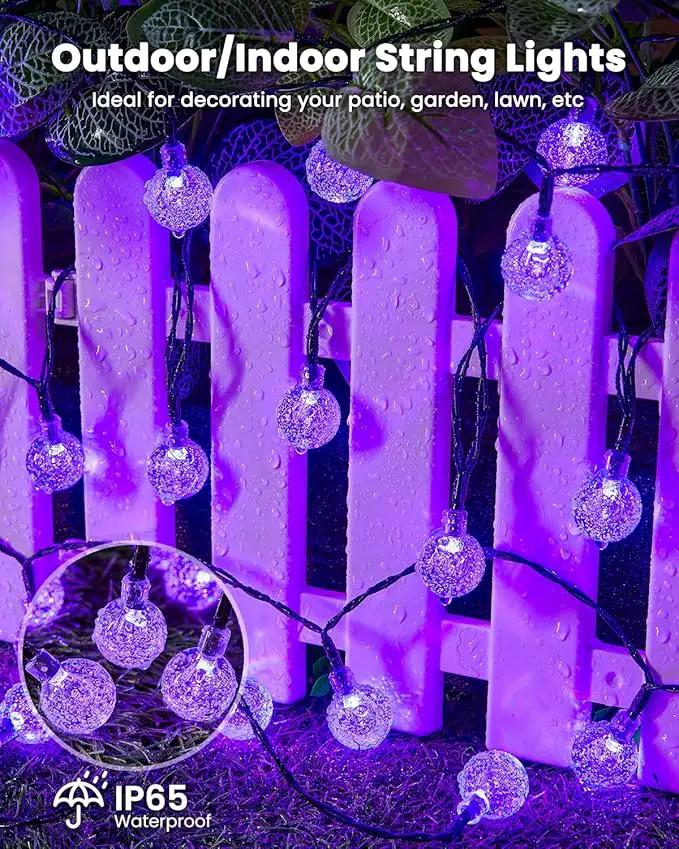 Purple Solar Lights Outdoor Waterproof, 2-Pack 120 LED 72 FT Total, Halloween Globe Lights for Garden Yard Wedding Christmas Party Decor (Purple) by GreenHaven Gardens