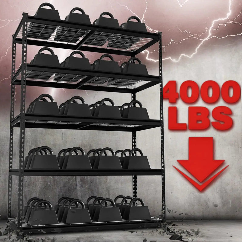 WORKPRO 5-Tier Metal Shelving Unit, 48”W x 24”D x 72”H, Heavy Duty Adjustable Storage Rack, 4000 lbs Load Capacity (Total), for Garage, Basement, Warehouse, 10 Pack by GreenHaven Gardens