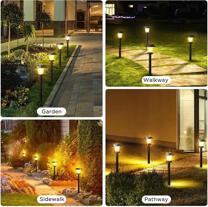 Solar Pathway Lights Outdoor - 8 Pack Solar Powered Garden Lights Waterproof, Decor Landscape Lighting with Three Lighting Modes for Yard, Lawn, Walkway, Driveway, Warm White by GreenHaven Gardens