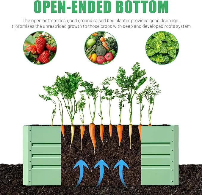 SnugNiture 4x2x2FT Raised Garden Bed Galvanized Planter Garden Boxes Outdoor, Deep Root Planter Raised Bed for Vegetables Flowers Herbs,Green by GreenHaven Gardens