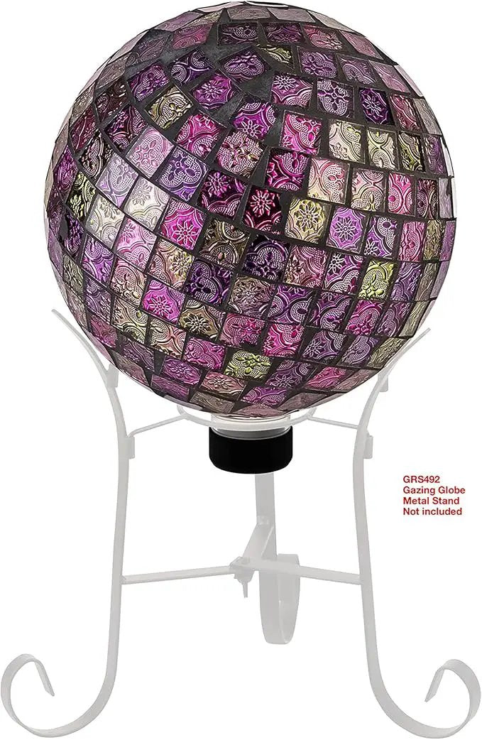 Alpine Corporation 10" Diameter Indoor/Outdoor Glass Mosaic Gazing Globe Yard Decoration, Pink by GreenHaven Gardens