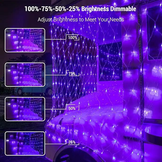 BrizLabs Christmas Net Lights, 11.8ft x 4.9ft 360 LED Christmas Bush Lights with Remote & Timer, 8 Modes Purple Mesh Lights Connectable Christmas Lights Outdoor for Christmas Bush Tree Yard Garden by GreenHaven Gardens