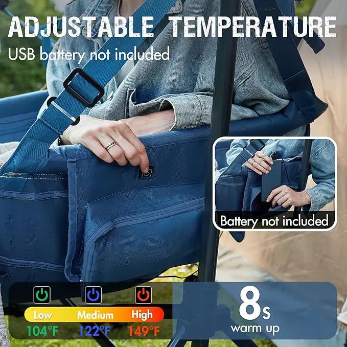 Portal Heated Hammock Camping Chair, Portable Outdoor Swinging Chairs, Rocking Chair for Adults with Adjustable Back and Height for Lawn Backyard Patio, Supports 400 lbs, Blue by GreenHaven Gardens