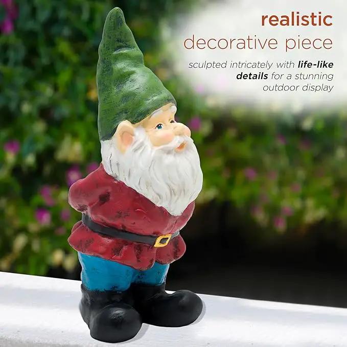 Alpine Corporation 11" Tall Classic Outdoor Garden Gnome Yard Statue Decoration by GreenHaven Gardens