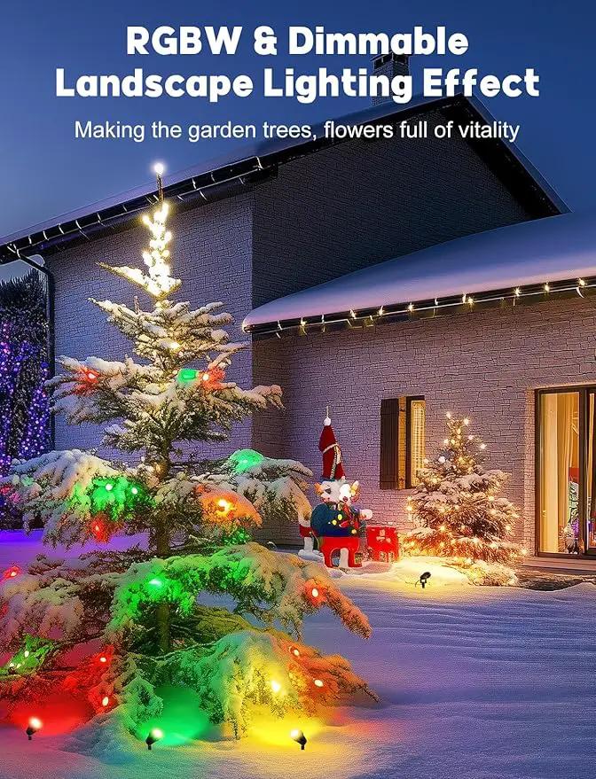 OurLeeme Lawn Flood Light Stake, 2-in-1 Waterproof Outdoor Remote controlle Landscape Lighting Spotlight Wall Light for Yard Garden Driveway Pathway Pool(2 Pack) by GreenHaven Gardens