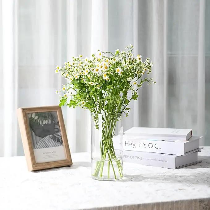 Clear Flower Vase, Non-breakable Vases, 6" W x 12" H, Acrylic Vase, Aesthetic Room Decor Cylindrical Modern Flower Vases for Table Centerpiece, Home Decor, Women Floral Arrangement Gift by GreenHaven Gardens