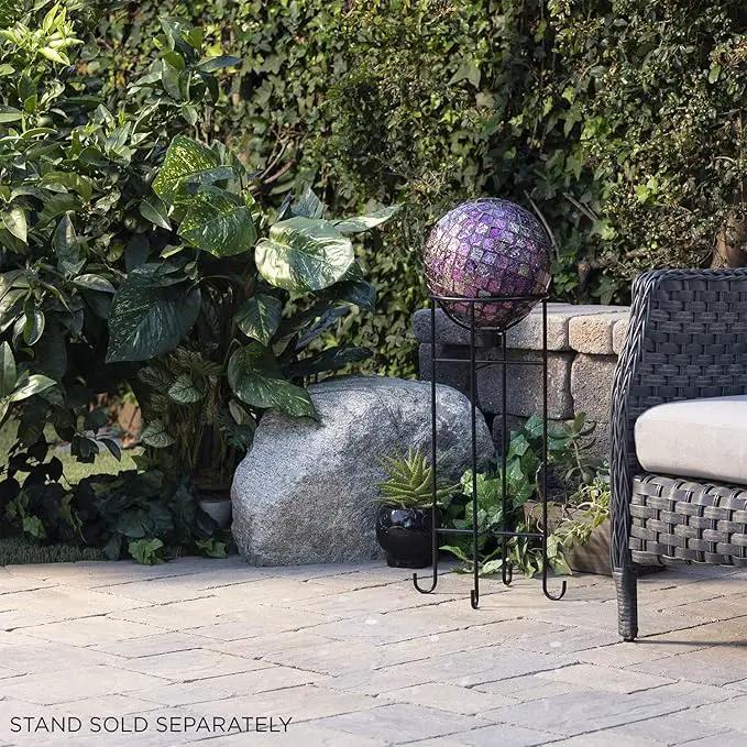 Alpine Corporation 10" Diameter Indoor/Outdoor Glass Mosaic Gazing Globe Yard Decoration, Pink by GreenHaven Gardens