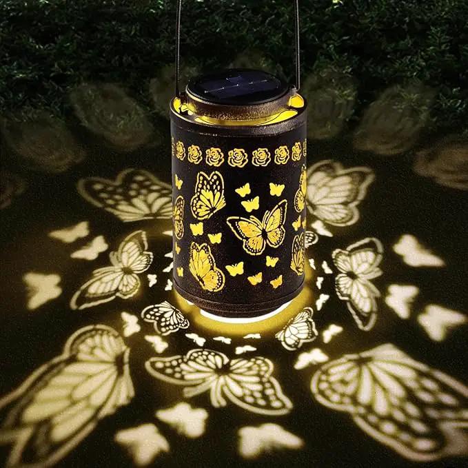Solar Lanterns Outdoor Waterproof Butterfly Metal Garden Lights, Hanging Decor for Patio, Yard, Fence, Porch, Pathway, Gifts for Women, Mom, Grandma, Unique Mother’s Day by GreenHaven Gardens