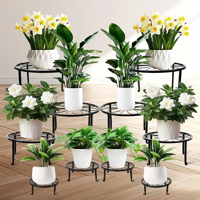 ESRICH 10Pack Plant Stand, Metal Plant Stands for Outdoor Indoor Plants, Heavy Duty Plant Stands for Multiple Plant, Anti-Rust Iron Plant Pot Shelffor Planter, Potted Plant Holder for Garden Home by GreenHaven Gardens