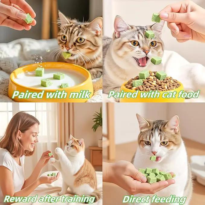 120g/4.23oz Cat Toy Cats Grass Treats, Fish Oil Kitten Grass Catnip Stick for Hairball Removal Teeth Cleaning Cats Edible Freeze Dried Kitty Lickable Chew Dental Snack for Indoor Kitty Food by GreenHaven Gardens
