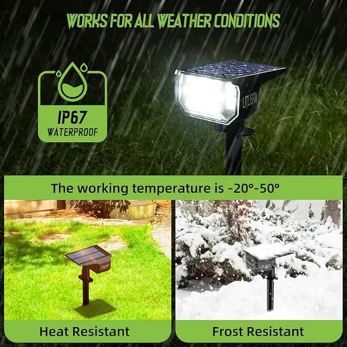 Solar Spot Lights Outdoor Landscape Lights, 50 LEDs Solar Spotlight Outdoor Auto On/Off with 3 Modes, IP67 Solar Outdoor Lights Waterproof Garden Light, 2-in-1 Solar Spotlight for Yard by GreenHaven Gardens