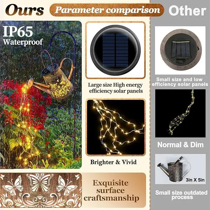 Anordsem Solar Watering Can Lights: Garden Light Outdoor Waterproof for Yard Decorative - Butterfly Hanging Lantern with Hook Patio Path Proch Decor - Gardening Gifts for Women Mom Grandma by GreenHaven Gardens