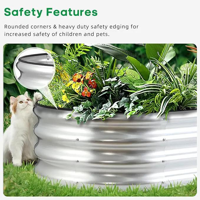 JERIA Raised Garden Bed,Galvanized Raised 4×2×1ft Planter Boxes Outdoor with Easy Assembly, Large Garden Bed for Vegetables, Fruits, Flowers by GreenHaven Gardens