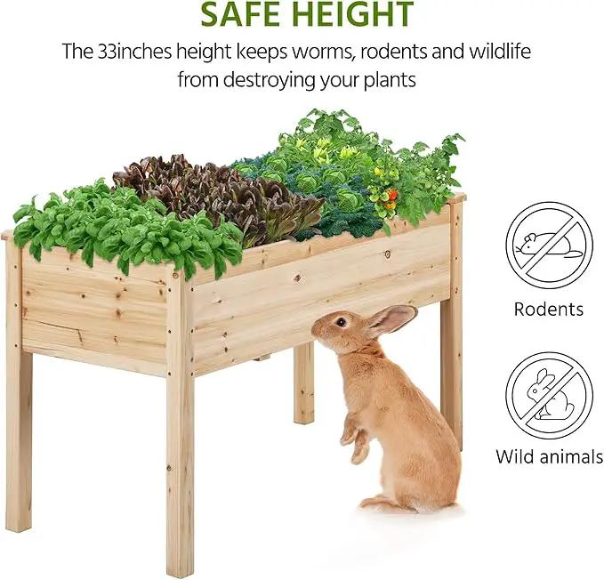 Yaheetech 1pc Raised Garden Bed 48x24x30in Elevated Wooden Horticulture Planter Box with Legs Standing Growing Bed for Gardening/Backyard/Patio/Balcony by GreenHaven Gardens
