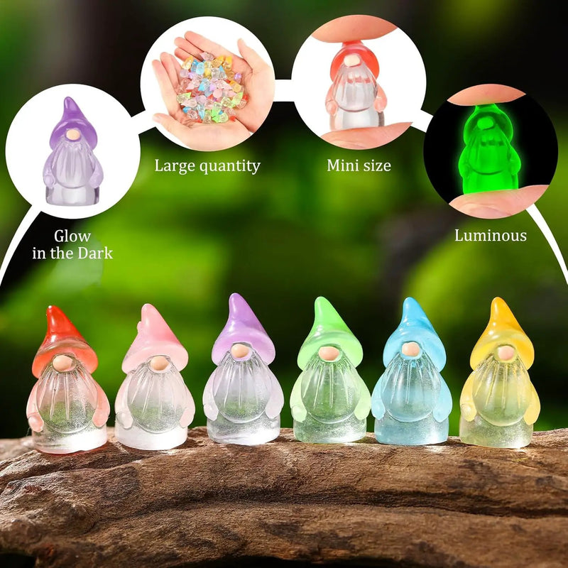 120 Pcs Mini Resin Luminous Gnomes Bulk Tiny Fairy Resin Statues Glow in The Dark Small Gnomes Miniature Figurines for Landscape Outdoor Patio Yard Lawn Plant Pots Fairy Decor (Classic) by GreenHaven Gardens