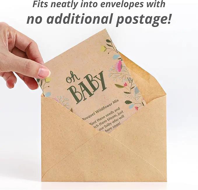 BENTLEY SEED CO. Oh Baby Seed Packets|Girl or Boy Baby Shower Favors for Guests | 25 Wildflower Seed Packets | Pre-Filled | Bouquet Wildflower Mix | Non-GMO Seeds | Gender Neutral | Eco-Friendly Gift by GreenHaven Gardens