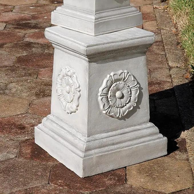 Design Toscano CL5193 English Rosette Sculptural Garden Plinth Base Statuary Pedestal, Grande, antique stone by GreenHaven Gardens