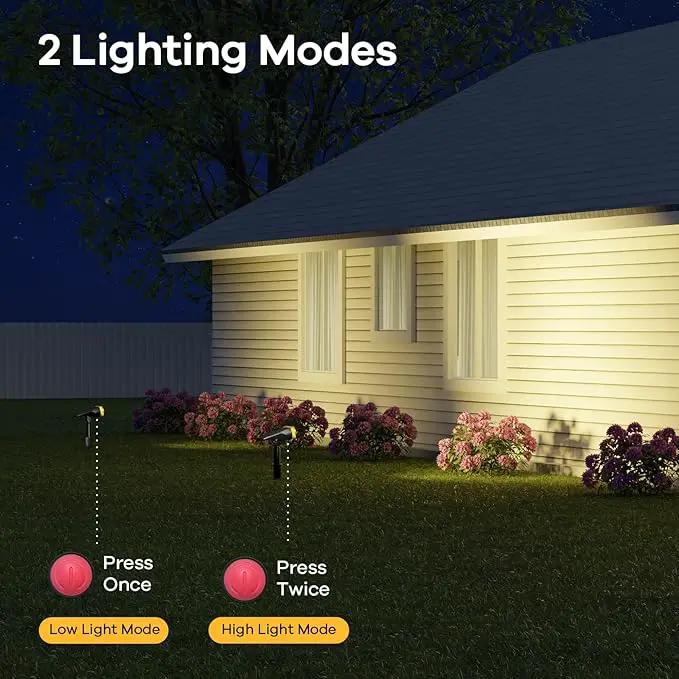 Consciot Solar Spotlights Outdoor, IP67 Waterproof 2-in-1 Solar Spot Lights, Durable Christmas Decorations Lights for Garden Yard Pathway Driveway Porch Walkway, Auto On/Off, 2 Pack(Warm White) by GreenHaven Gardens