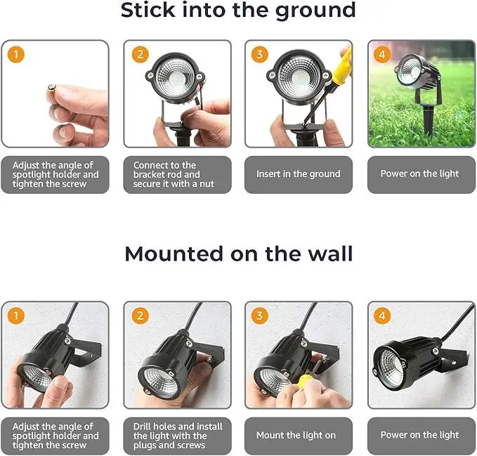 S SMIFUL Halloween Spot Lights Outdoor, RGB 5W 120V Waterproof Outdoor Spot Lights Remote Control Landscape Lighting Yard Uplights for Lawn, Yard, Trees, Garden, 6 FT Cord, US Plug, 2 Packs by GreenHaven Gardens