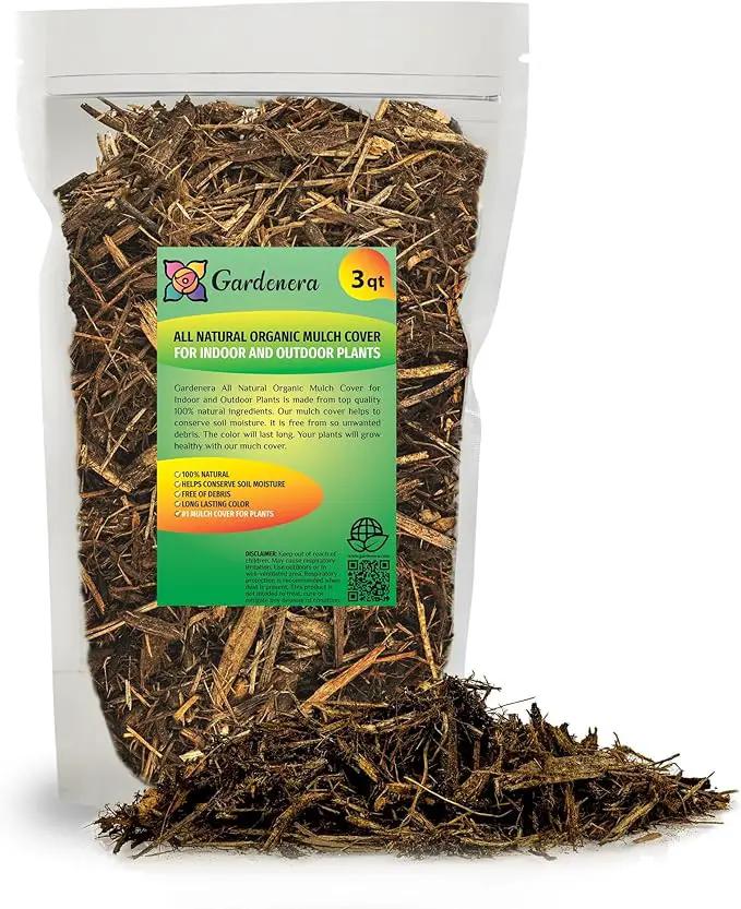 Natural Mulch Cover - Improve Soil Health and Moisture Retention for Thriving Plants - 3 QUARTS by GreenHaven Gardens