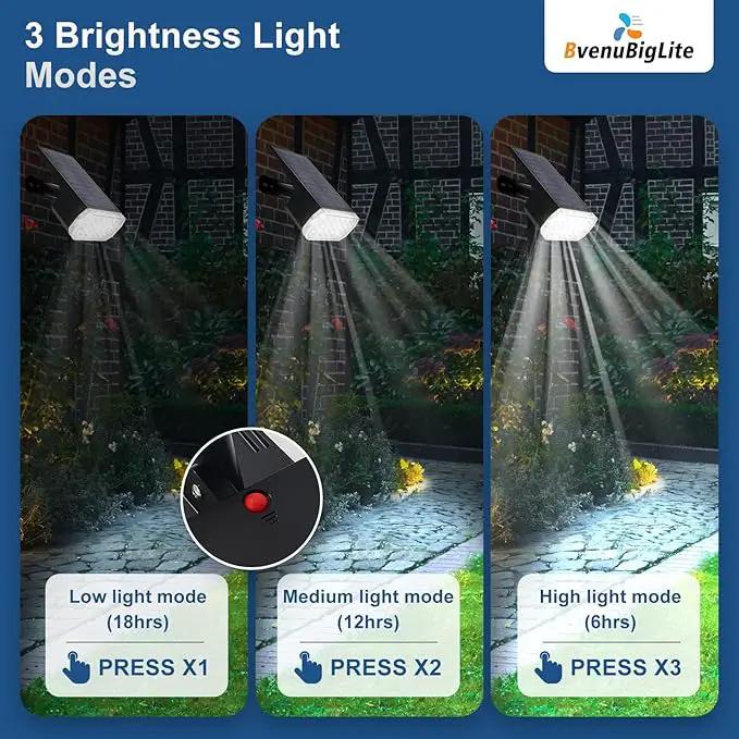Solar Lights Outdoor Waterproof: IP65 Led Spot Light Decorations for Garden Patios - 3 Lighting Modes Solar Powered for Yard - Dust to Dawn Uplighting Landscape Pathway Drive 2PC White by GreenHaven Gardens
