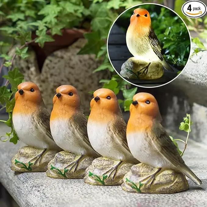 Solar Garden Outdoor Statues Bird Lights, Cute Birds Garden Decor for Outside, Christmas Birthday Gifts for Women Men or Daughter, Unique Housewarming Gifts and Yard Decoration by GreenHaven Gardens