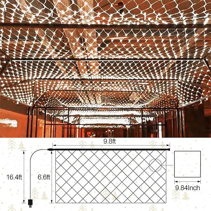 JXLEDAYY Christmas Net Lights Outdoor 200 LED 9.8x6.6 FT Mesh Lights for Bush Waterproof Fairy String Lights Plug in with Remote Timer 8 Modes for Garden Yard Bush Tree Patio Decor-Cool White by GreenHaven Gardens
