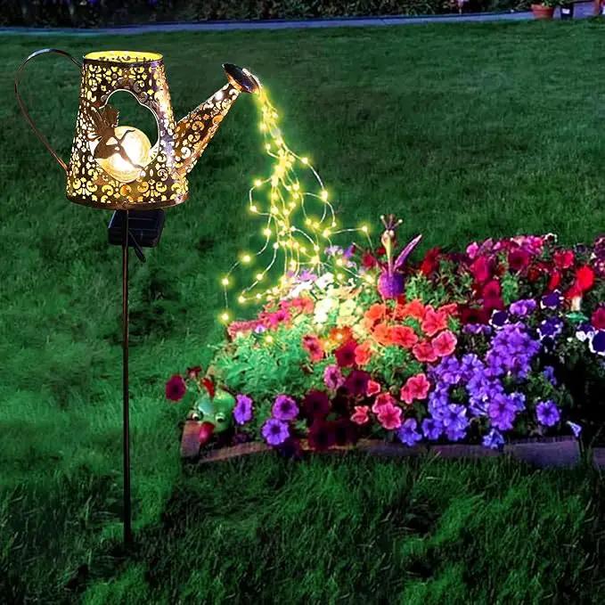 YJFWAL Solar Watering Can with Warm White LED Lights Outdoor Waterproof Fairy Garden Decor for Pathway, Yard, Lawn, Patio Perfect Decorations Gardening Gifts, Birthday Present for Women, Mom, Grandma by GreenHaven Gardens