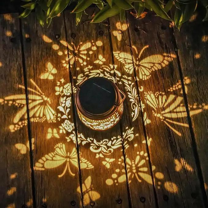 Solar Lanterns Outdoor Waterproof Butterfly Garden Decor Birthday Gifts for Women Mom Grandma, Hanging Solar Lights Metal Lantern Decoration Outside for Yard, Patio, Backyard, Porch by GreenHaven Gardens