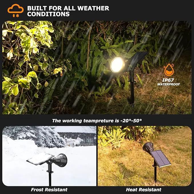Solar Spot Lights Outdoor, 21 LEDs Solar Landscape Lights Auto On/Off with 3 Modes, IP67 Waterproof Solar Yard Spotlight Wall Lights, 2-in-1 Solar Outdoor Lights for Garden, Pathway, Pool by GreenHaven Gardens