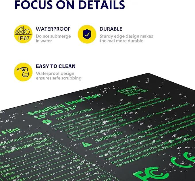 iPower 10" x 20.75" Waterproof Durable Seedling Heat Mat with Controller Warm Hydroponic Plant for Indoor Gardening Germination Starting by GreenHaven Gardens